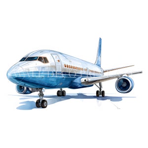 Bellissimo pacchetto di clipart di aerei - 10 JPG di alta qualità - Download digitali - Uso commerciale, acquerello, tecniche miste, artigianato digitale su carta
