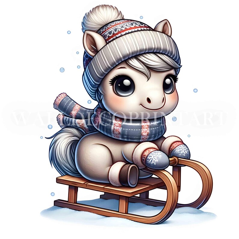 10 Christmas Winter Horse Clipart Bundle - High Quality Jpgs - Digital ...