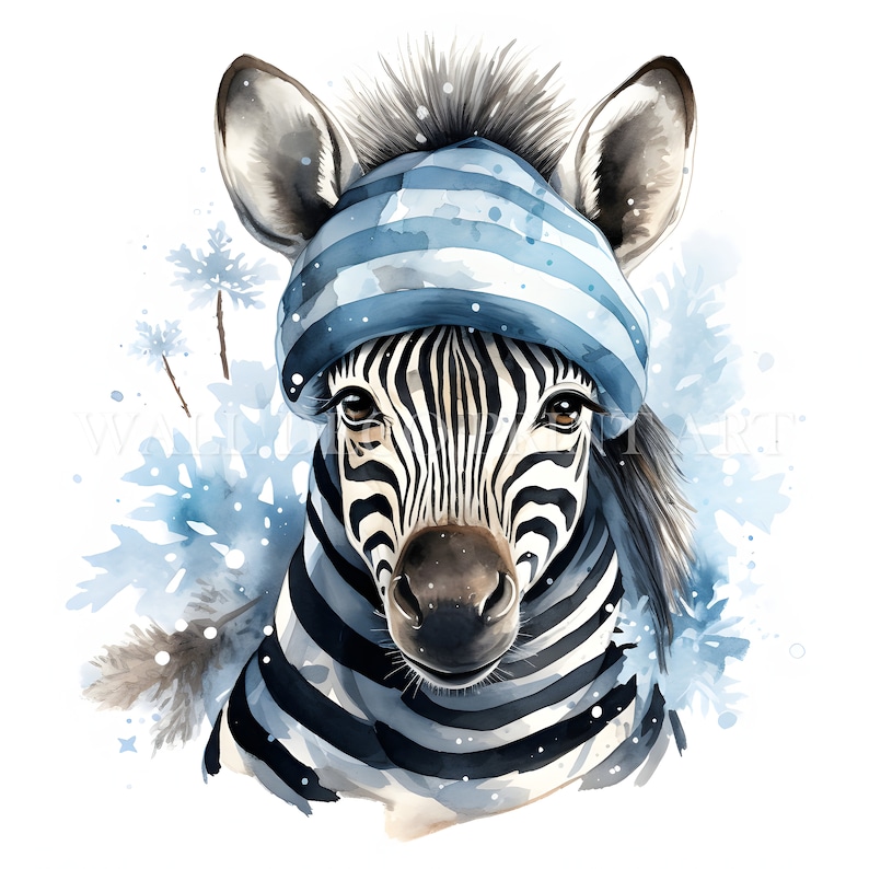 Zebra Snowflake Christmas Zebra Clipart Bundle - 10 High Quality JPG - Digital ...