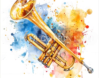 10個のモダンなトランペットのクリップアートバンドル - 高画質画像