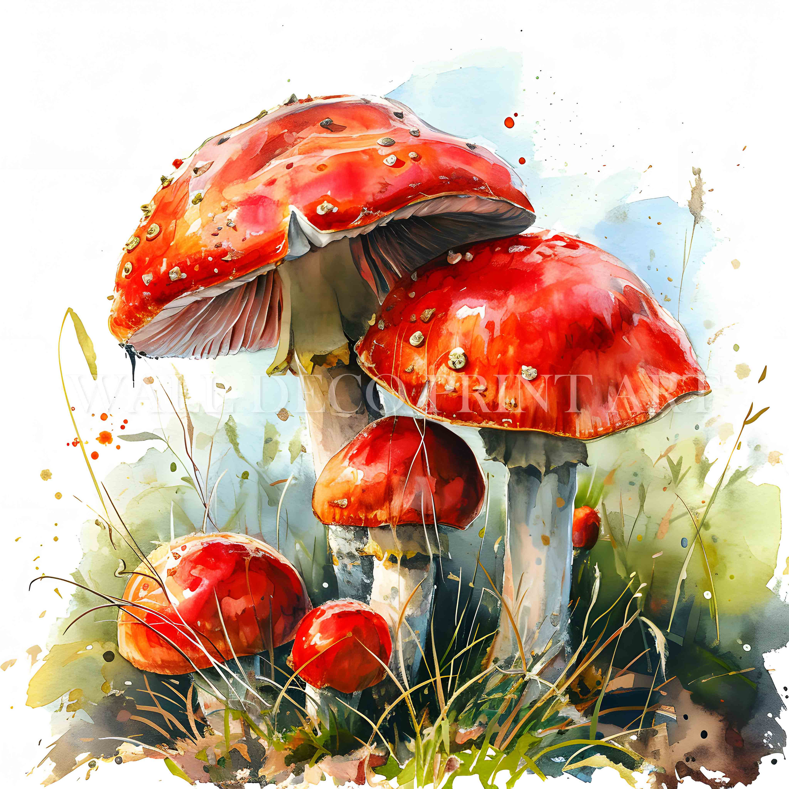 Cute Red Toadstool Clipart Bundle - 10 High Quality Jpgs - Digital ...