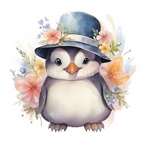 Spring Flower Penguin Cute Spring Flower Penguin Clipart Bundle 10 High Quality - Etsy