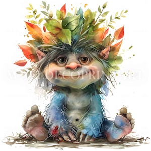12 simpatici e scontrosi troll clipart bundle - Immagini di alta qualità - Download digitali - Uso commerciale acquerello tecniche miste artigianato digitale