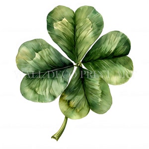 Lucky Cloverleaf Clipart Bundle - 12 JPG di alta qualità - Download digitali - Uso commerciale, acquerello, tecniche miste, artigianato digitale su carta