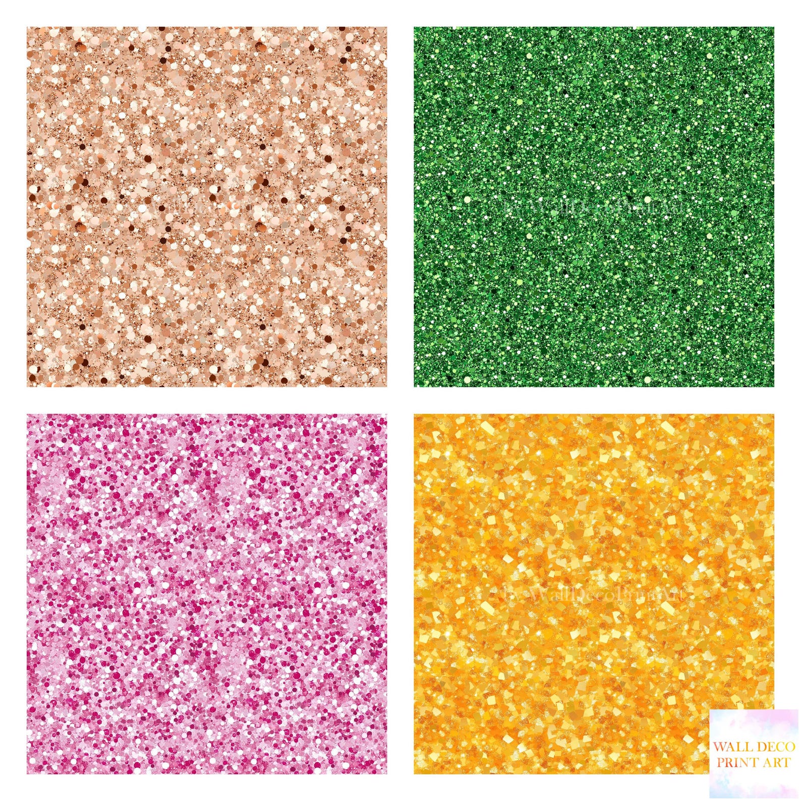 Rainbow Glitter Digital Paper - Seamless Colorful Clipart for ...