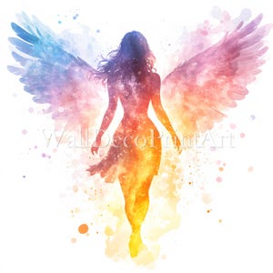 10 Angel Woman Clipart Bundle - Immagine di alta qualità - Download digitale Uso commerciale Acquerello Tecnica mista Carta stampabile Artigianato