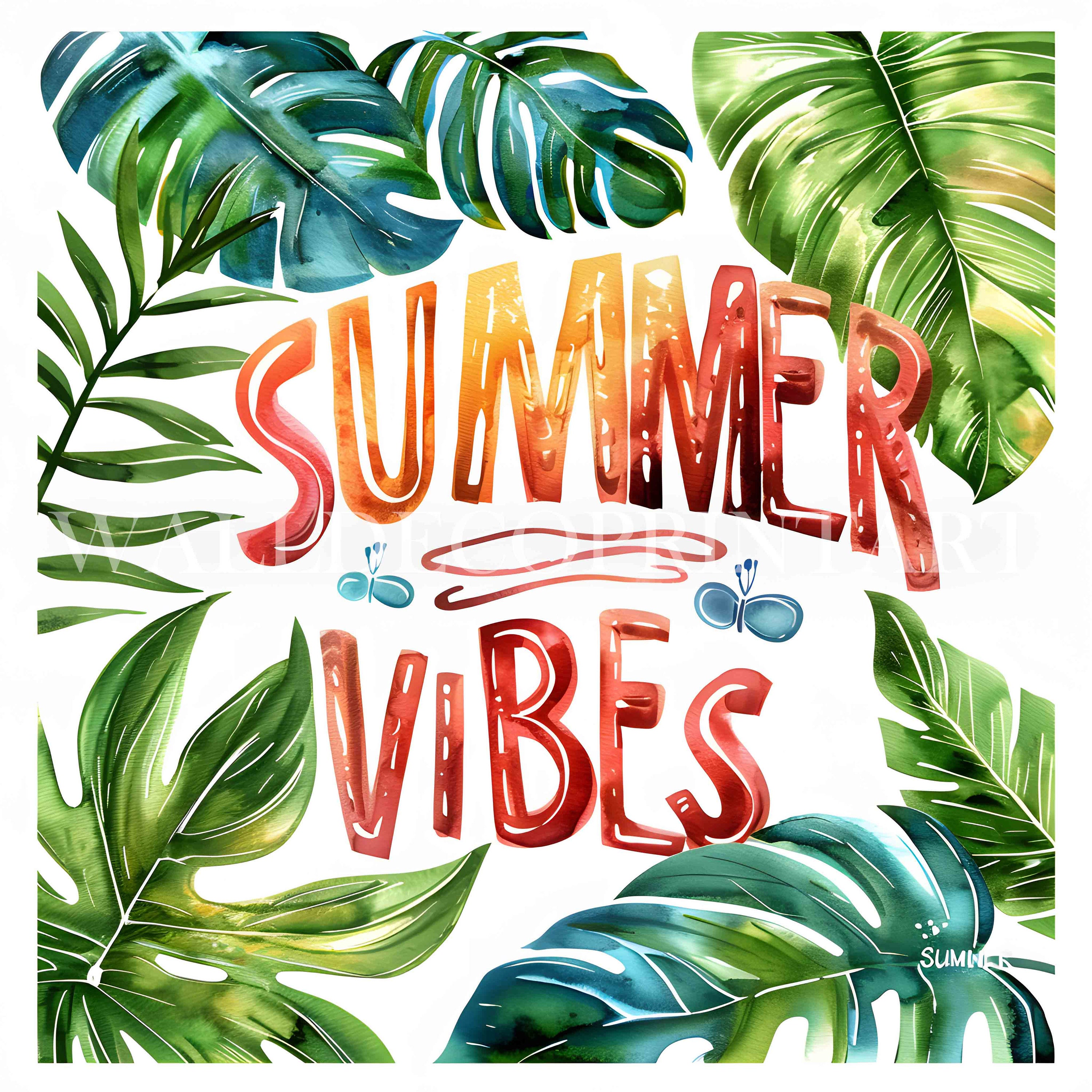 10 SUMMER VIBES Clipart Bundle - High Quality Jpgs - Digital Download