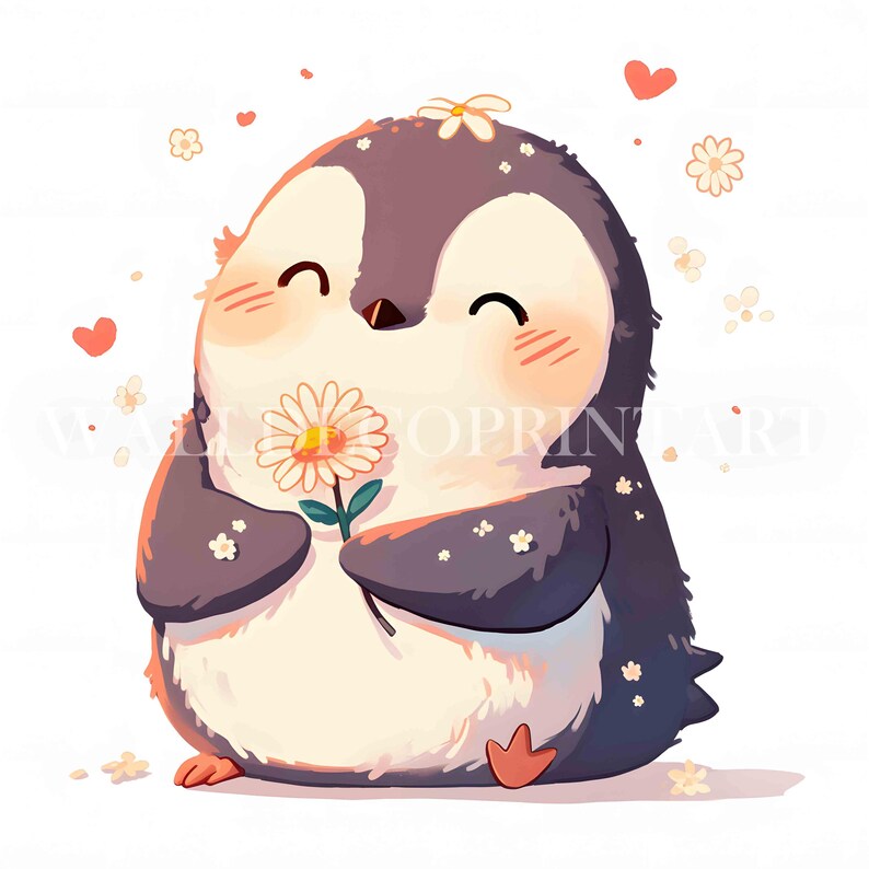 Spring Time Penguin 8 Cute Spring Penguin Clipart Bundle - High Quality JPG - Digital ...