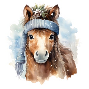 Christmas Horse Clipart Bundle - 10 High Quality JPG - Digital ...