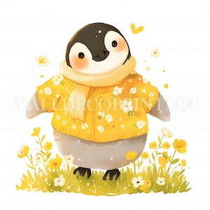Spring Penguin Red 8 Cute Spring Penguin Clipart Bundle - High Quality JPG - Digital ...