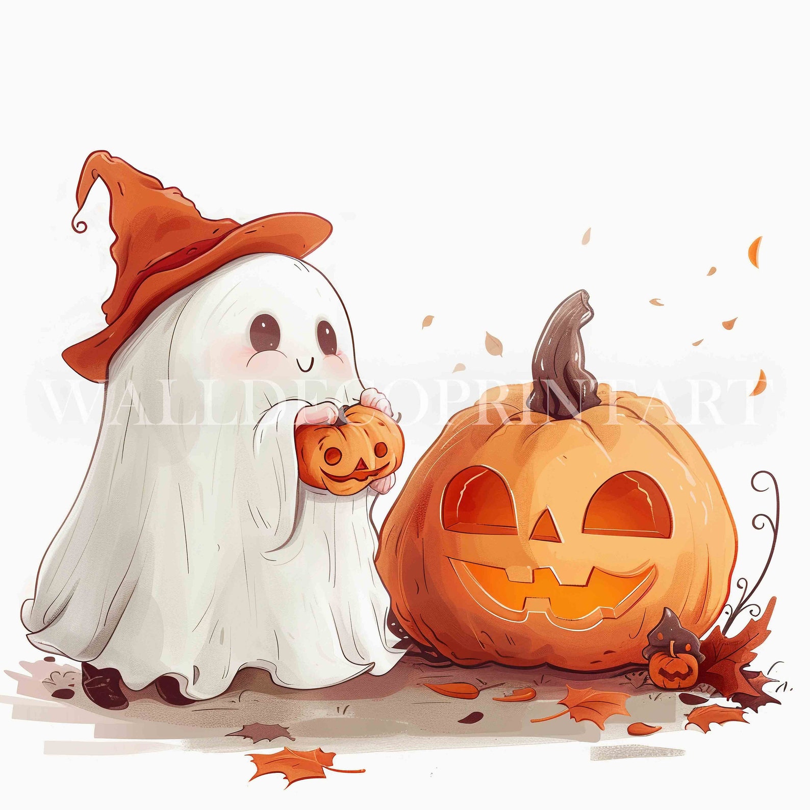 13 Cute Halloween Ghost Clipart Bundle - Transparent PNG High Quality ...