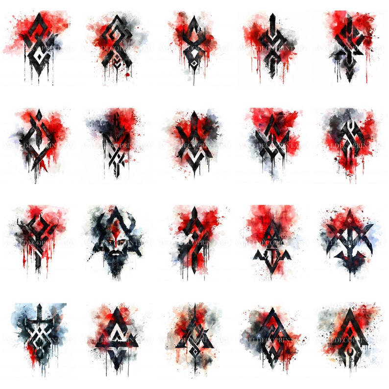 20 Viking Rune Designs Clipart Bundle - High Quality Jpgs - Digital ...