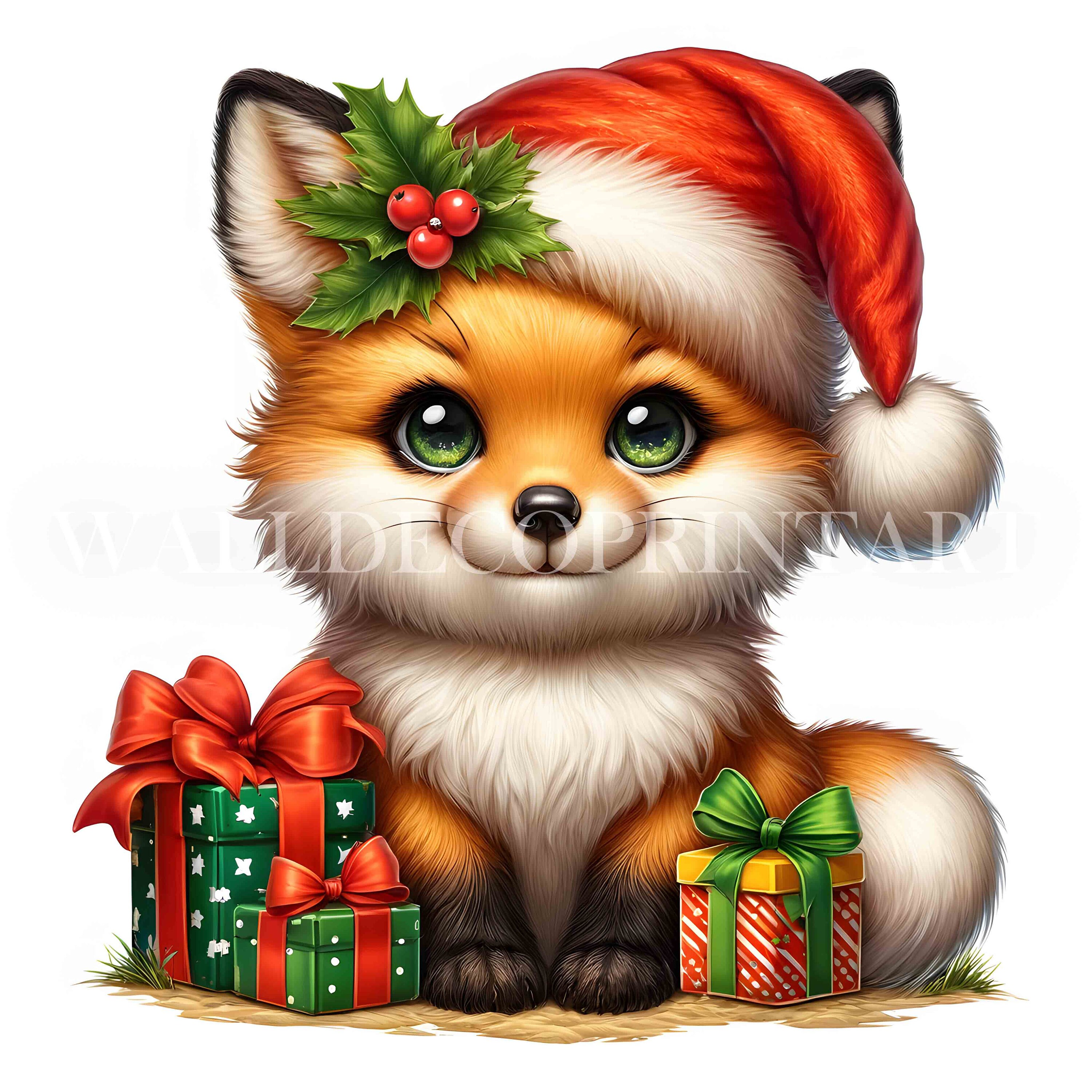 10 Christmas Fox Clipart Bundle 2 - High Quality JPG - Digital ...