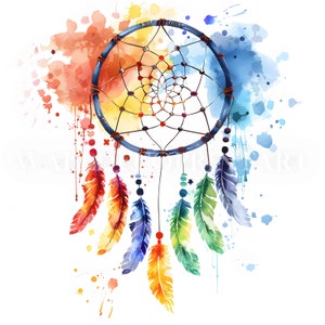 Rainbow Dream Catcher Clipart Bundle - 10 High Quality JPG - Digital ...