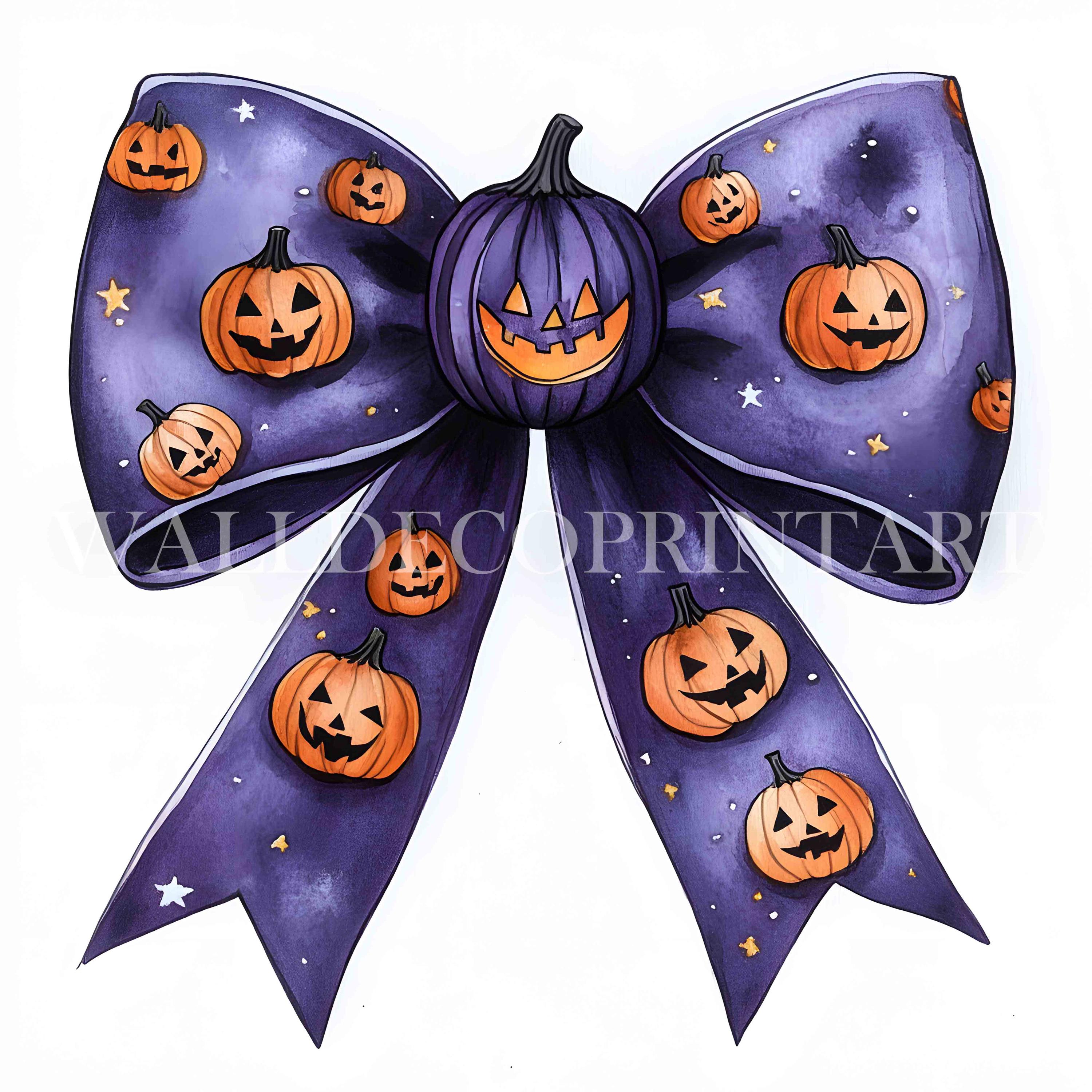 10 Cute Halloween Bow Clipart Bundle - High Quality Images - Digital ...