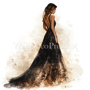 12 Donna In Abito Clipart Bundle - 10 JPG di alta qualità - Download digitale - Uso commerciale Acquerello Tecnica mista Carta stampabile Artigianato