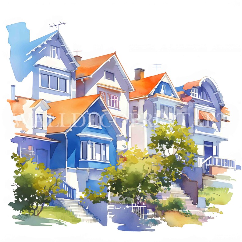 12 Whimsical House Clipart High Quality Jpgs Digital Downloads