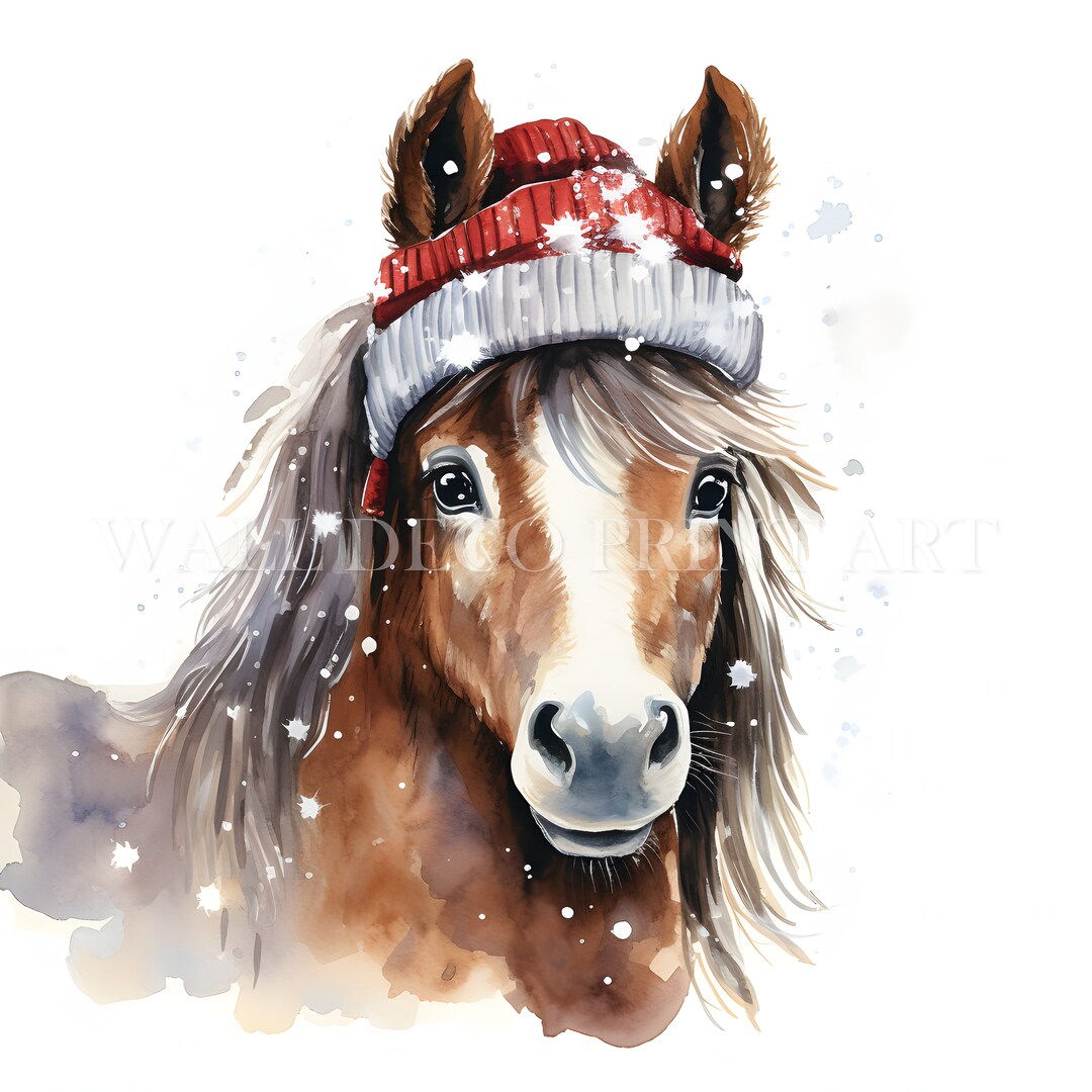 Christmas Horse Clipart Bundle - 10 High Quality JPG - Digital ...