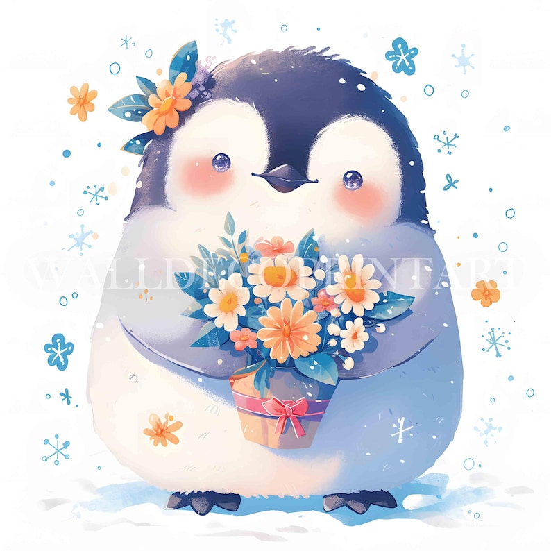 Spring Time Penguin 8 Cute Spring Penguin Clipart Bundle - High Quality JPG - Digital ...