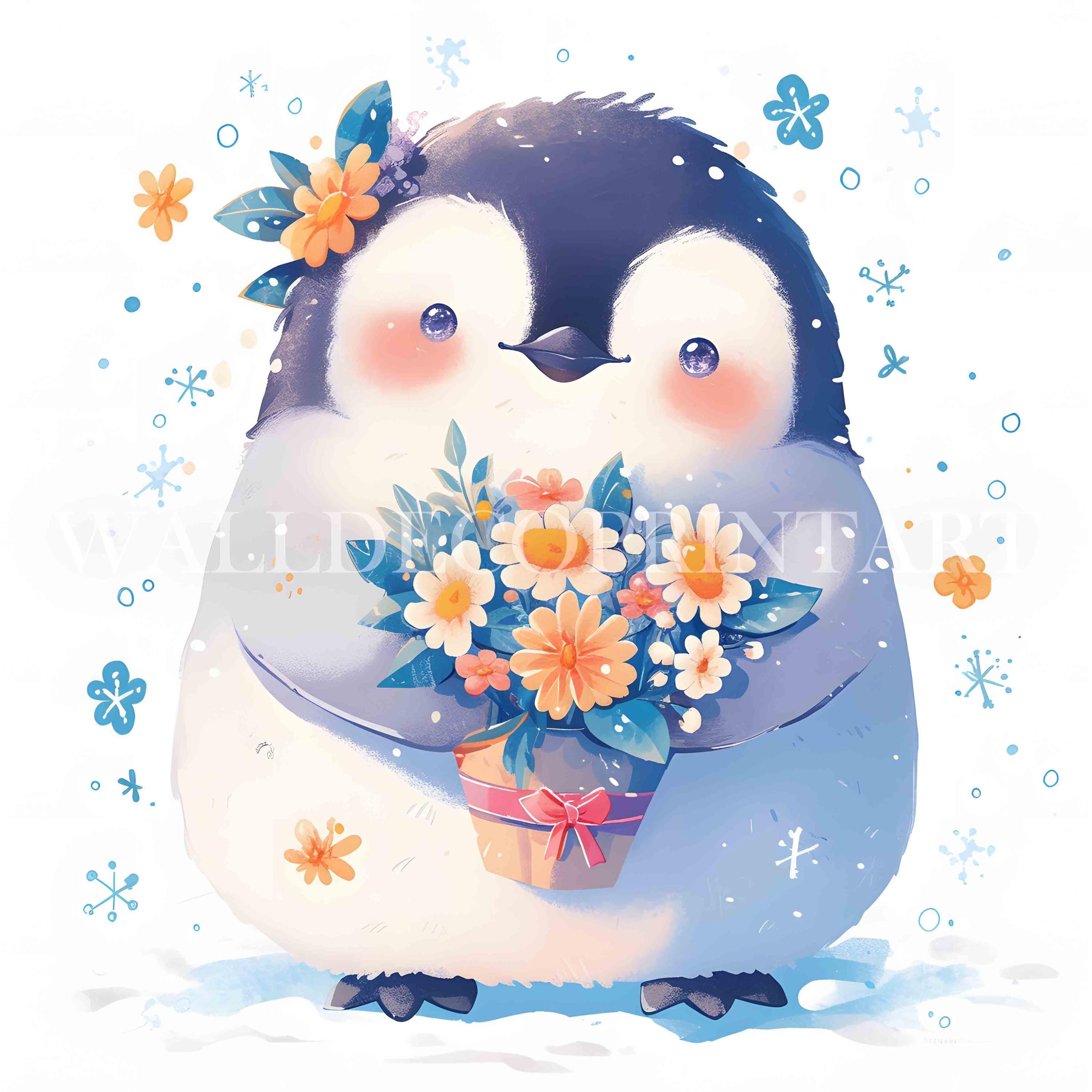 Spring Penguin Red 8 Cute Spring Penguin Clipart Bundle - High Quality JPG - Digital ...
