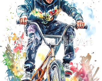 13 BMX Riders Clipart - High Quality Jpgs - Digital Downloads