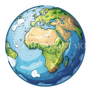 9 Planet Earth Clipart Bundle - JPG di alta qualità - Download digitali - Uso commerciale, acquerello, tecniche miste, diario spazzatura, artigianato di carta