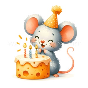 Soft Sketch Mouse & Cheese Clipart Bundle - 12 JPG di alta qualità - Download digitale - Uso commerciale, acquerello, tecniche miste, artigianato digitale