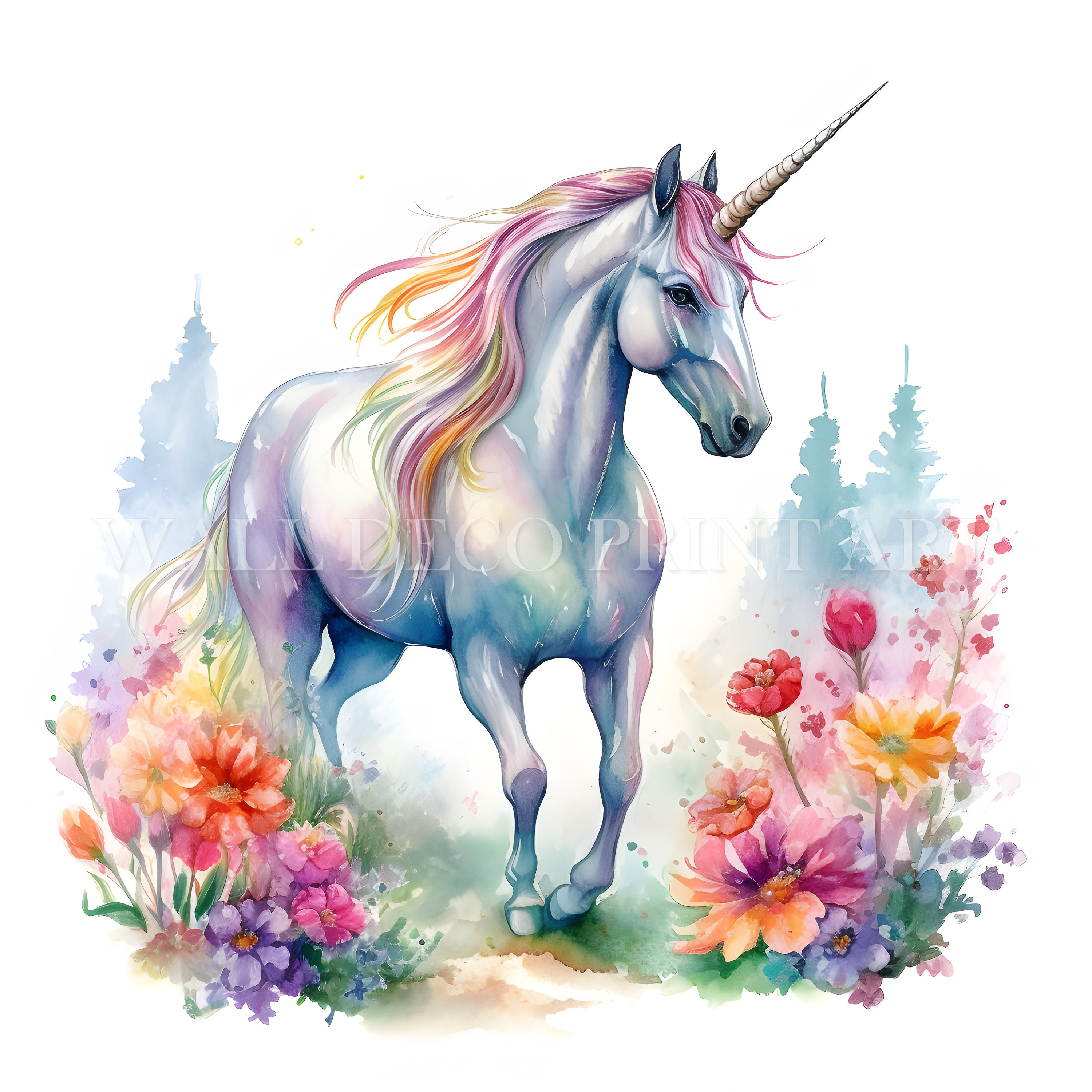 Colorful Unicorn Clipart Bundle - 10 High Quality Jpgs - Digital ...