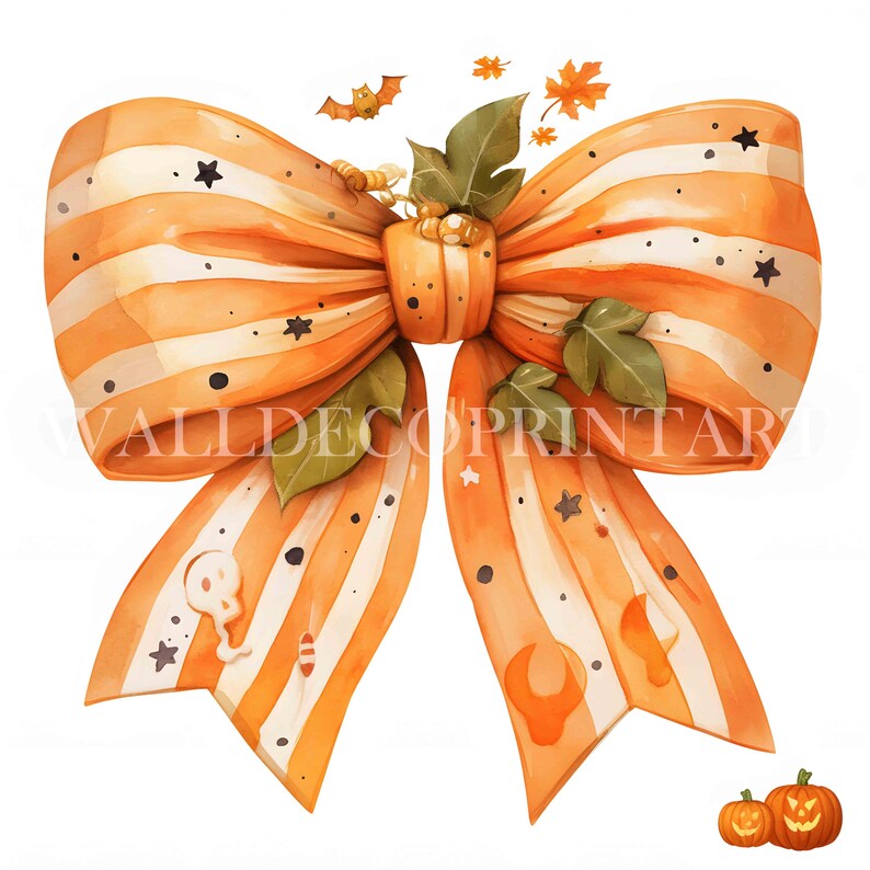 10 Cute Halloween Bow Clipart Bundle - High Quality Images - Digital ...