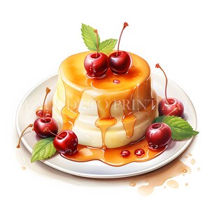 Deliziosi budini Clipart Bundle - 10 JPG di alta qualità - Download digitale - Uso commerciale, acquerello, tecniche miste, artigianato digitale su carta
