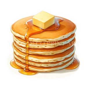 Tasty Pancakes Clipart Bundle - 12 JPG di alta qualità - Download digitali - Uso commerciale, acquerello, tecniche miste, artigianato digitale su carta