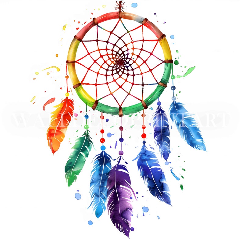 Rainbow Dream Catcher Clipart Bundle - 10 High Quality JPG - Digital ...