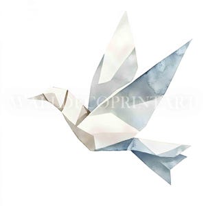 7 Origami Vögel Clipart - Hochwertige JPG - Digitale Downloads - Kommerzielle Nutzung, Aquarell, Druckbare Medien, Digitales Papierschiff, Sport Kunst