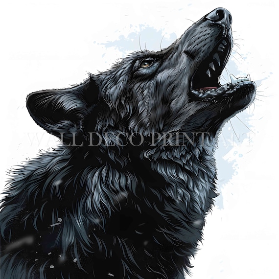 Black Wolf Clipart Bundle - 11 High Quality Images - Digital