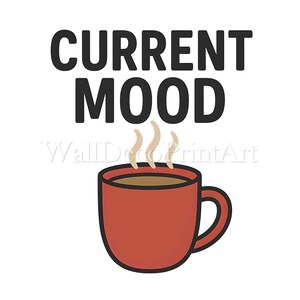 Kaffee Stimmung - Druckbares transparentes PNG Design für T-Shirts, Sublimation, kommerzielle Nutzung, digitaler Download Print on Demand-Projekte