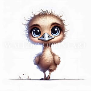 Zachte schets baby emoe clipartbundel-7 afbeeldingen van hoge kwaliteit - digitale download - commercieel gebruik aquarel mixed media digitale papierkunst