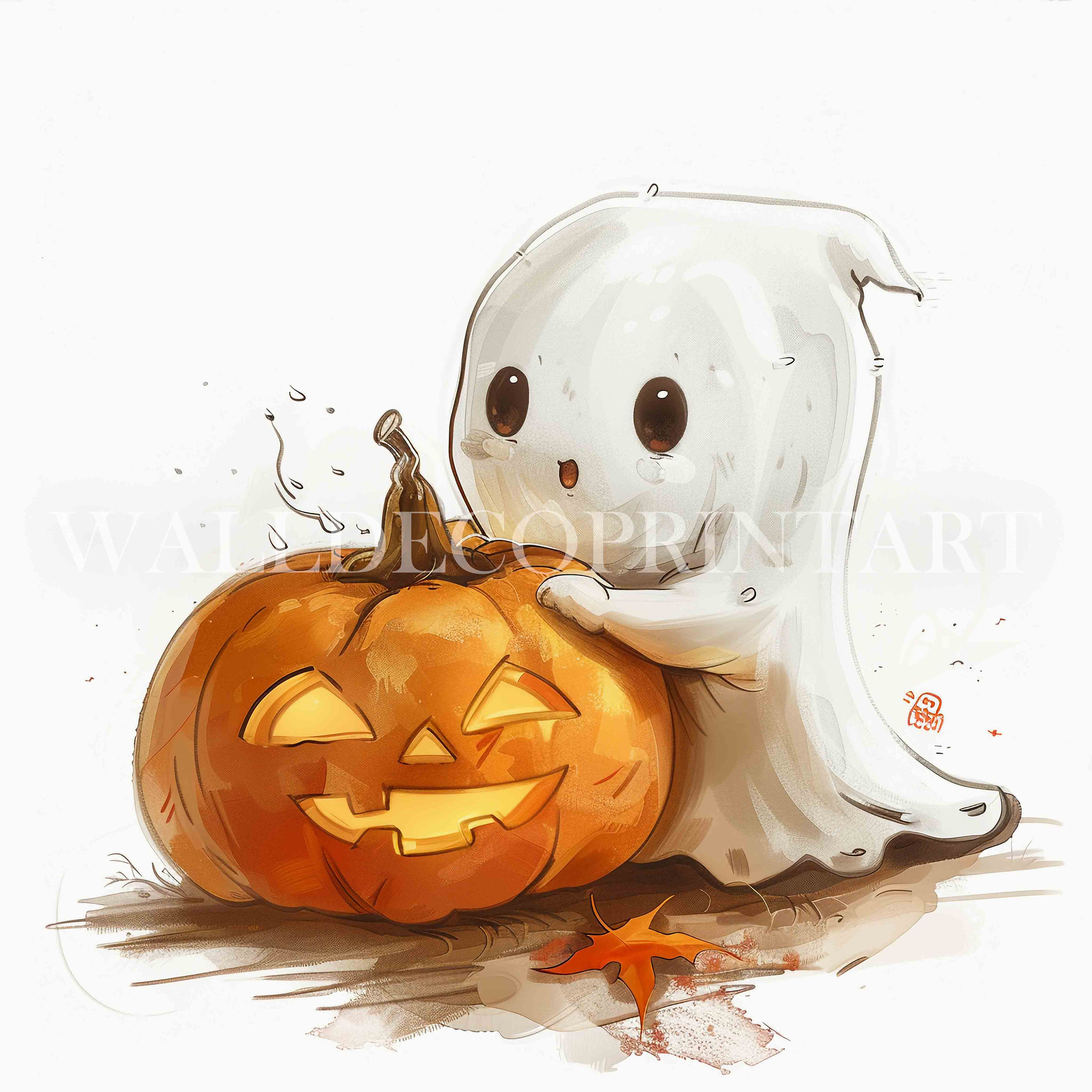 13 Cute Halloween Ghost Clipart Bundle - Transparent PNG High Quality ...