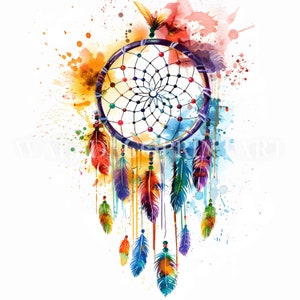 Rainbow Dream Catcher Clipart Bundle - 10 High Quality JPG - Digital ...