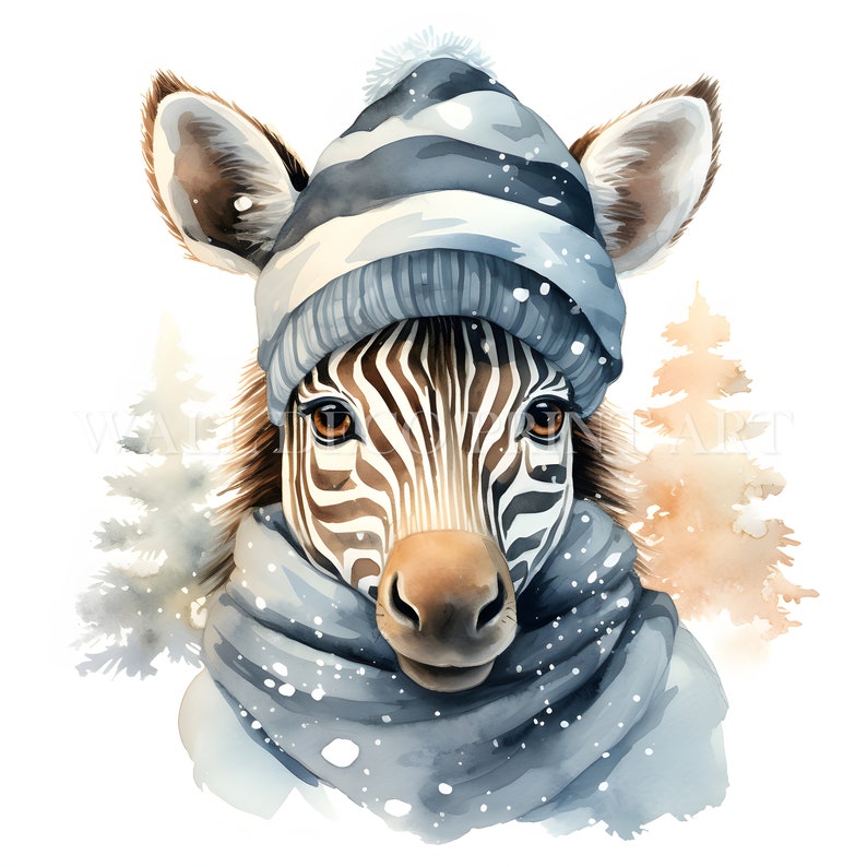 Zebra Snowflake Christmas Zebra Clipart Bundle - 10 High Quality JPG - Digital ...