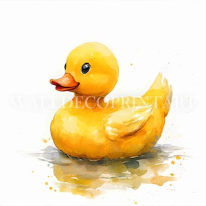 10 Cute Rubber Duck Clipart Bundle - High Quality JPGs - Digital Downloads - Commercial Use, Watercolor, Mixed Media Digital Paper Craft Art