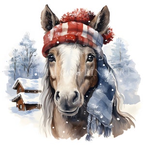 Christmas Horse Clipart Bundle - 10 High Quality JPG - Digital ...