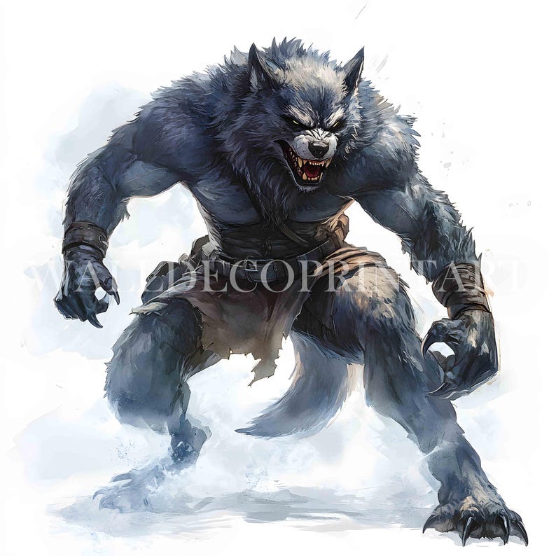 11 Angry Werewolf Clipart - High Quality JPG - Digital Download ...