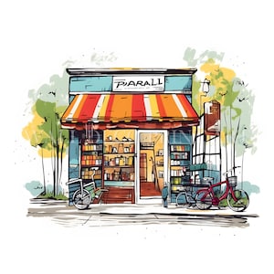 Lovely Colorful Shop Clipart - 10 High Quality Jpgs - Digital Downloads ...