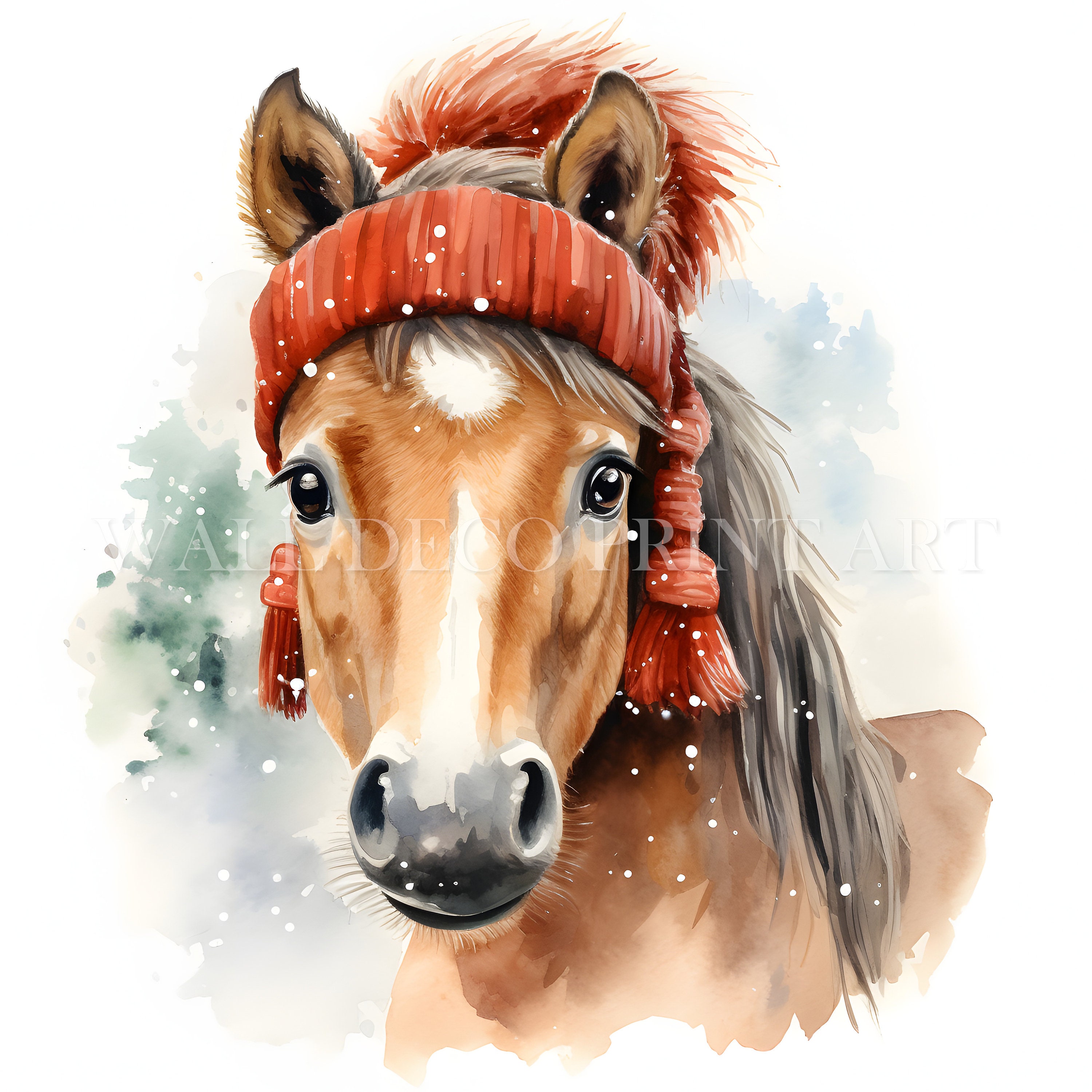 Christmas Horse Clipart Bundle - 10 High Quality JPG - Digital ...