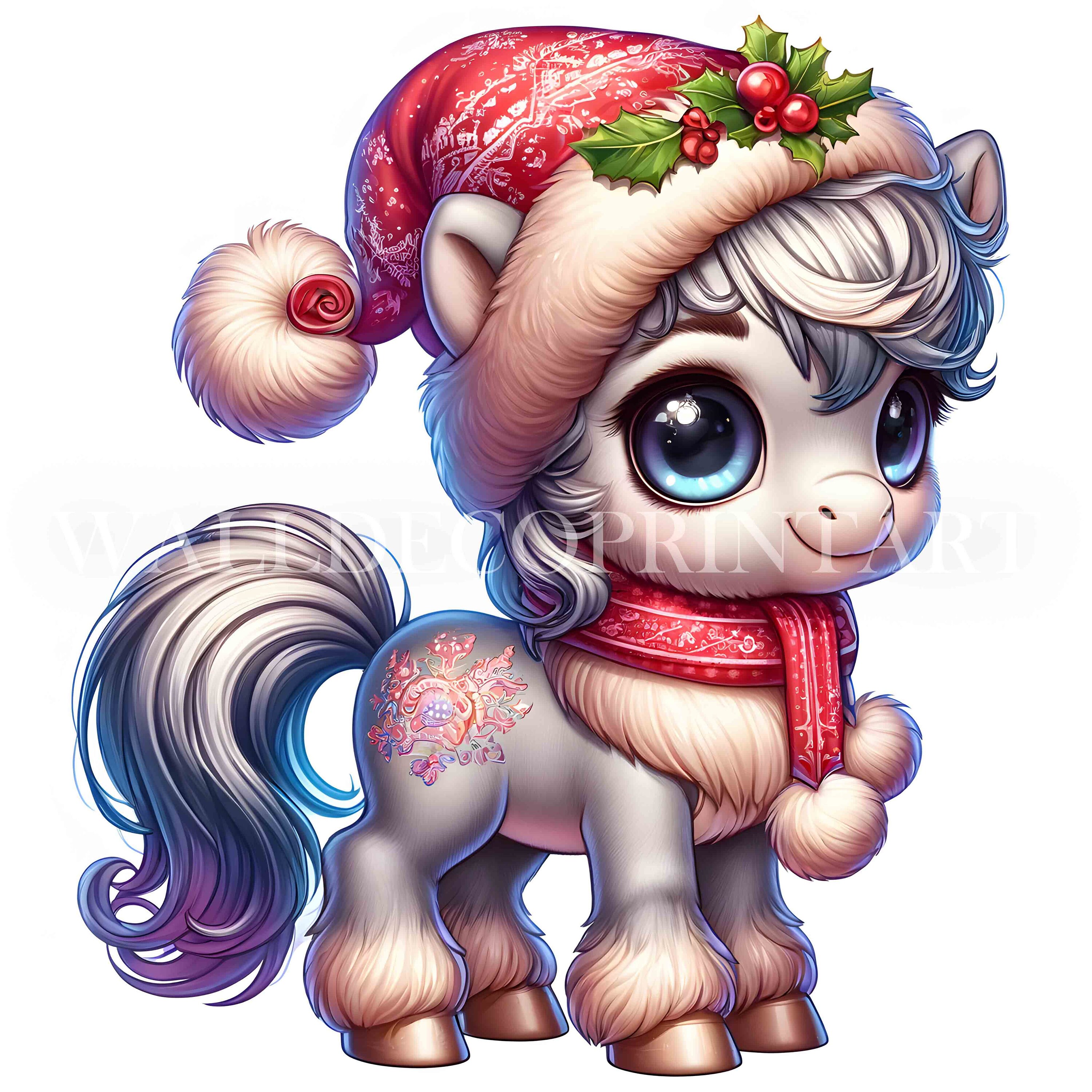 10 Christmas Horse Clipart Bundle 2 - High Quality Jpgs - Digital ...