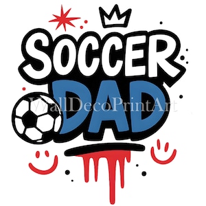 Fußball Dad Licht - Druckbares transparentes PNG Design für T-Shirts, Sublimation, kommerzielle Nutzung, digitaler Download Print on Demand-Projekte