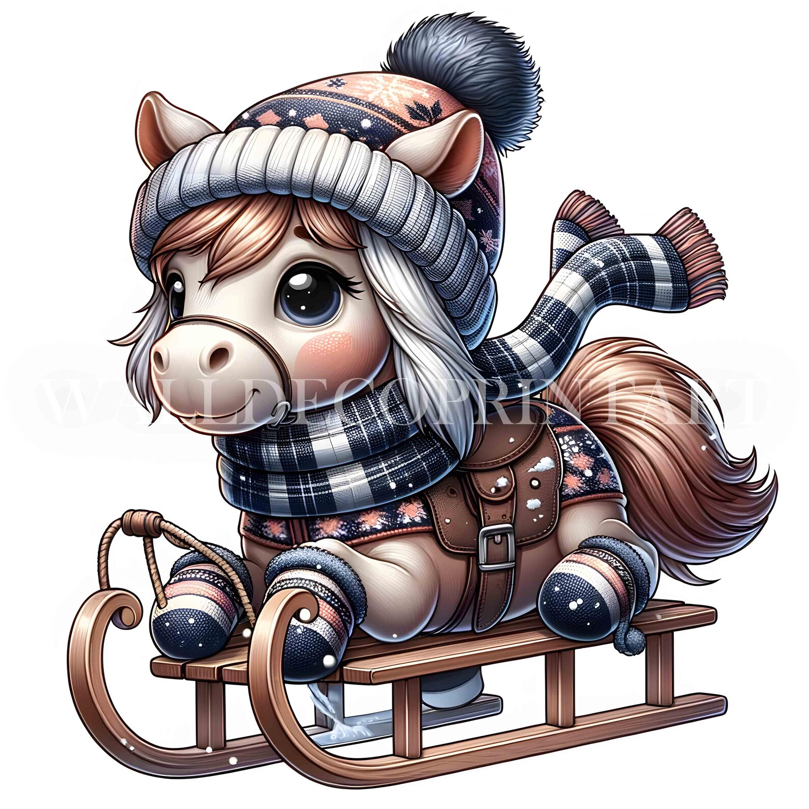 10 Christmas Winter Horse Clipart Bundle - High Quality Jpgs - Digital ...