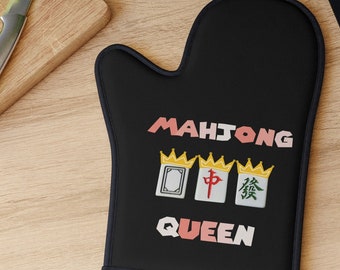 Mahjong Gift for wife oven glove mother&#39;s day present I love mahjong tile gift birthday present foodie cooking kitchen grandma gift