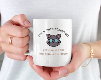 Data science lover Gift for machine learning engineer mug data engineer mug data practitioner gift mug I Love big data analysis nerd math