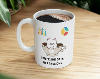 Coffee lover Ceramic Mug for Data engineers Data analysts Data Scientists Data Nerd Mathematicians Gift for statisticians